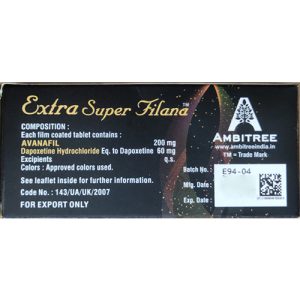 特級阿伐那雙效片|Extra Super Filana黑水鬼260mg|助勃+延時|治療陽萎早洩