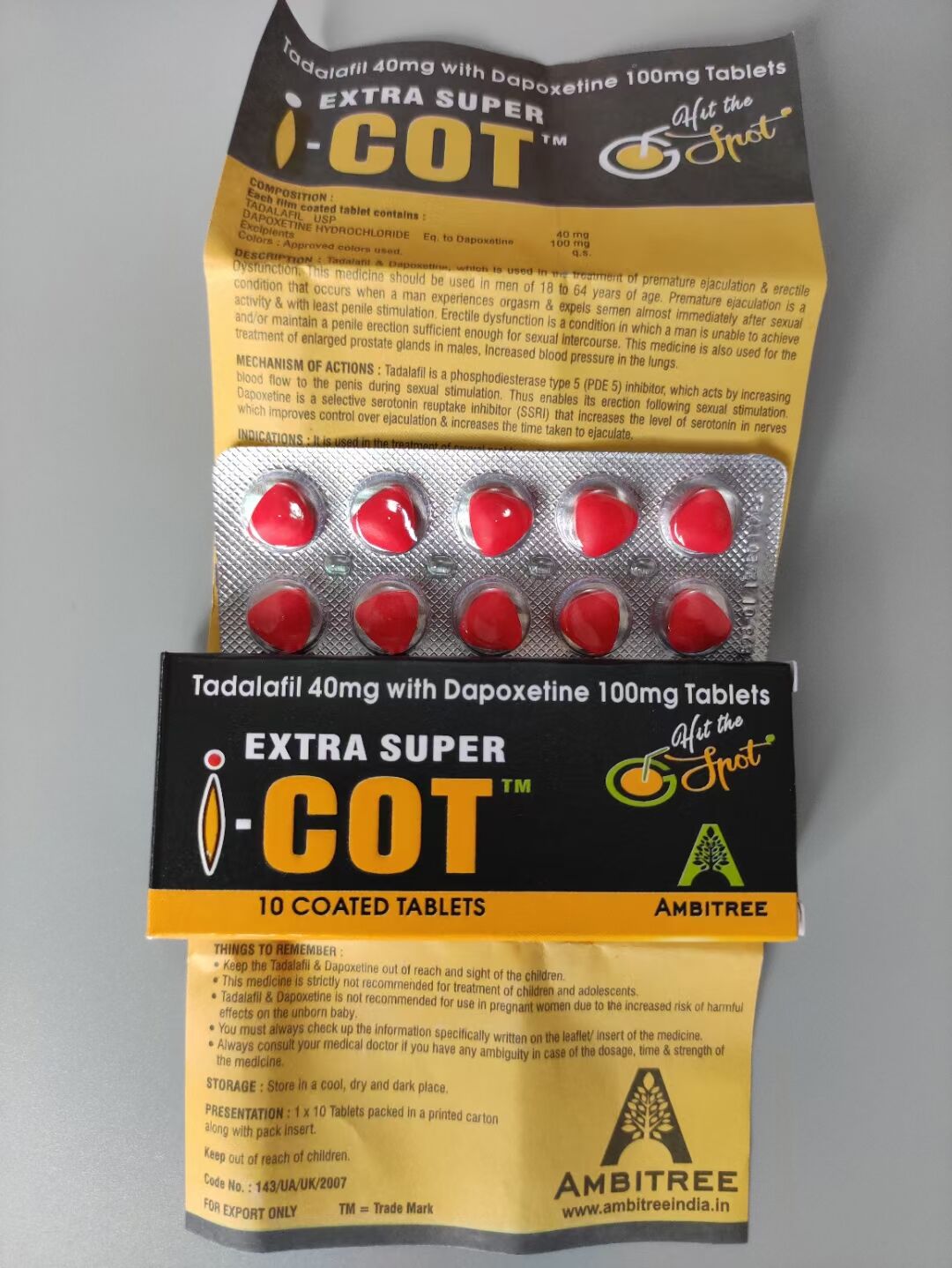 印度紅魔|EXTRA SUPER I-COT|犀利士雙效片|延時助勃首選|提升男性性能力|10粒/盒 - 3